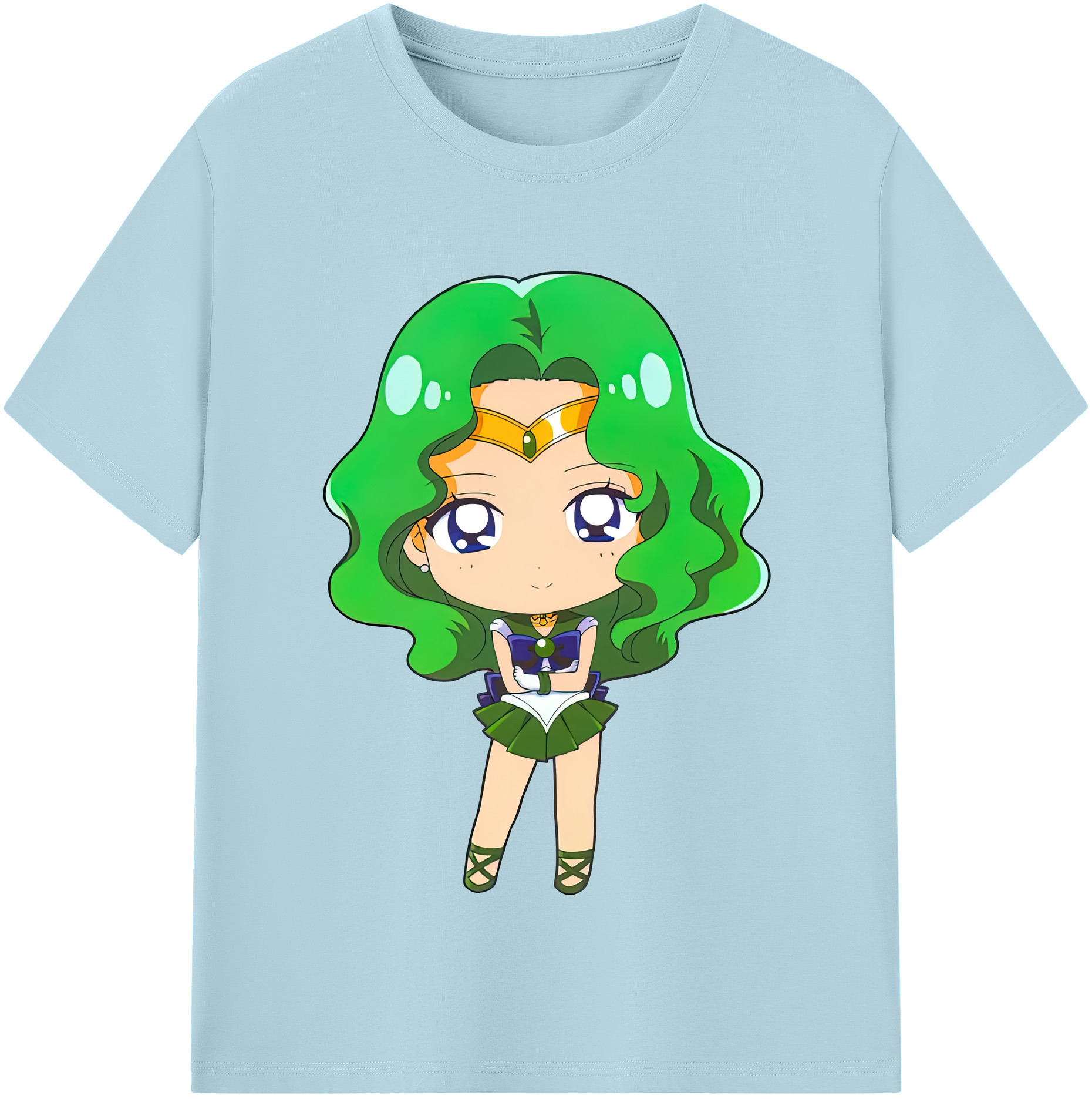 （画像用） 美少女戦士セーラームーン 海王 みちる（かいおう みちる） Sailor Moon Kaiou Michiru 綿100％半袖Tシャツ（フロントプリント）